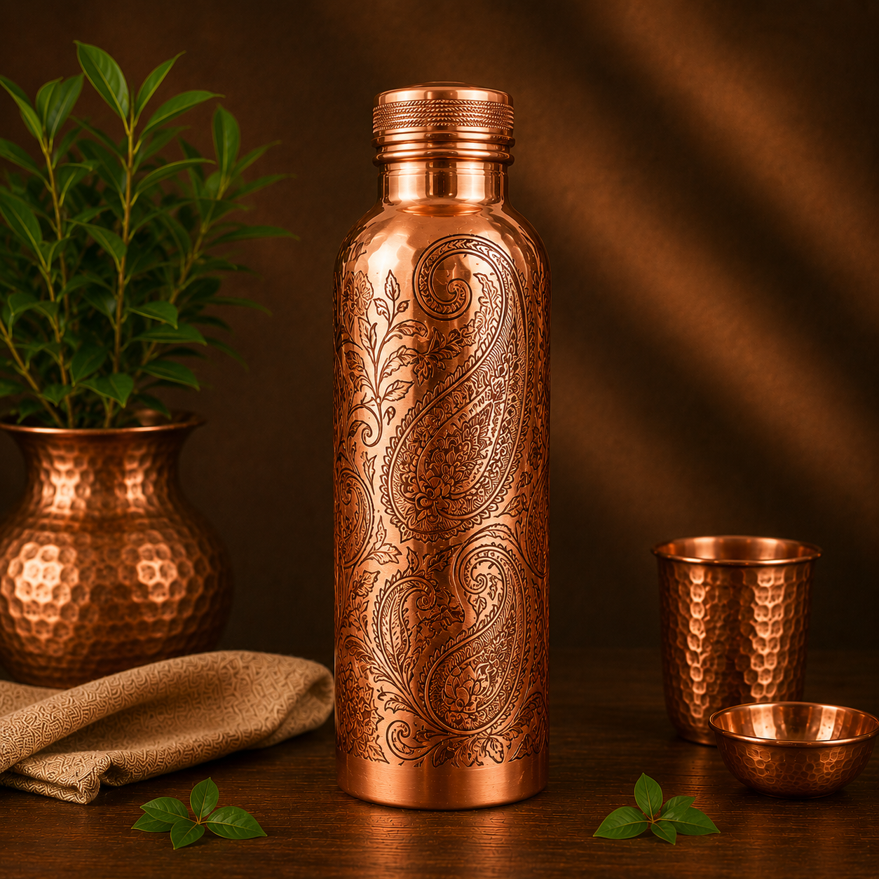 Engraved Copper Bottles
