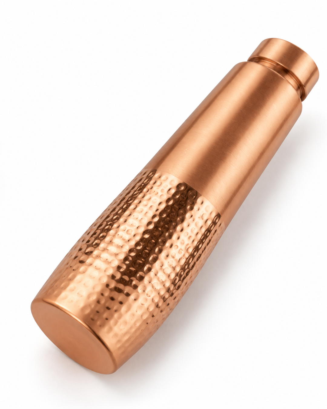 Premium Half-Hammered Pure Copper Water Bottle 950ml – Leak-Proof Dual-Texture Designer Ayurveda Flask for Fitness, Yoga, and Home Wellness